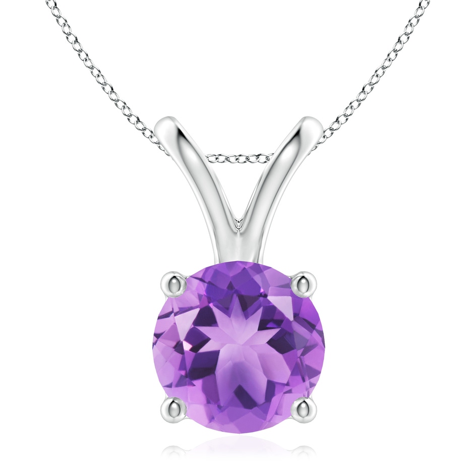 9mm A V-Bale Round Amethyst Solitaire Pendant in P950 Platinum 