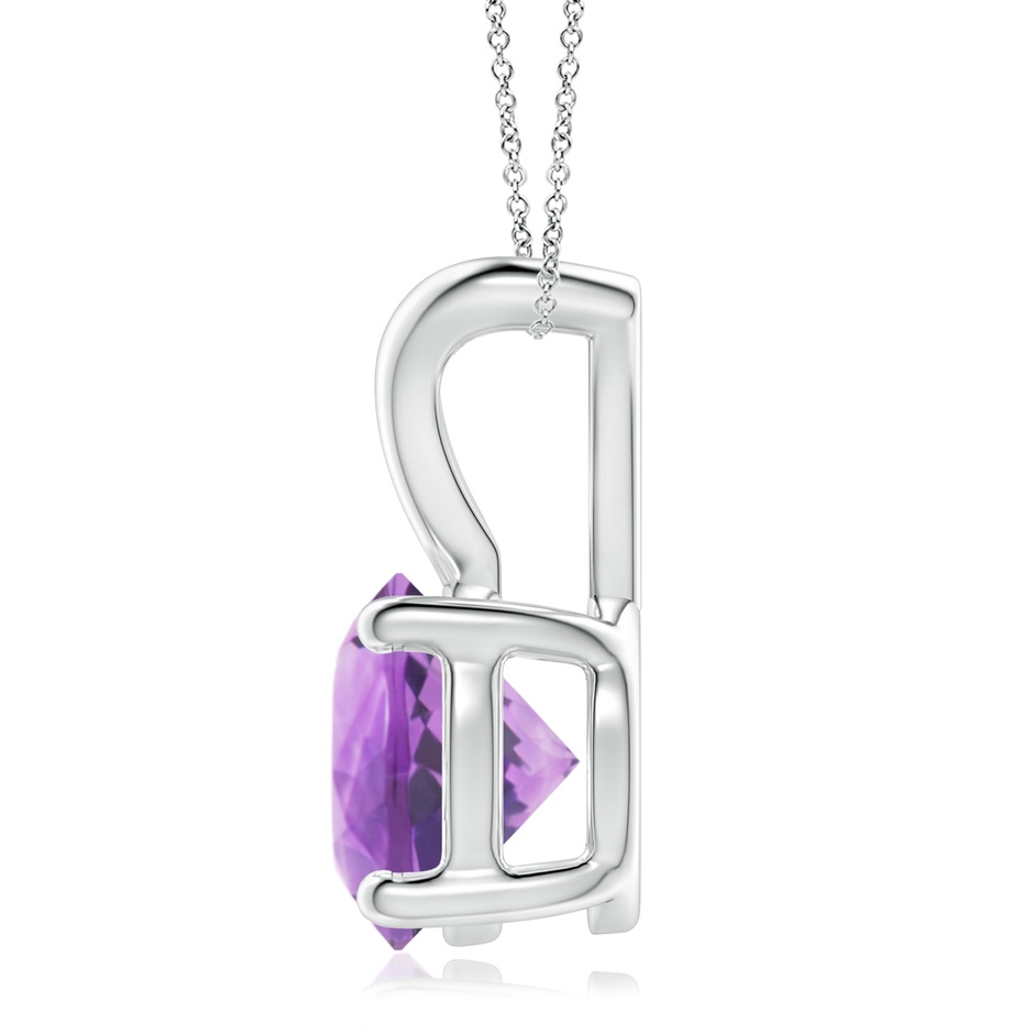 9mm A V-Bale Round Amethyst Solitaire Pendant in P950 Platinum side 199