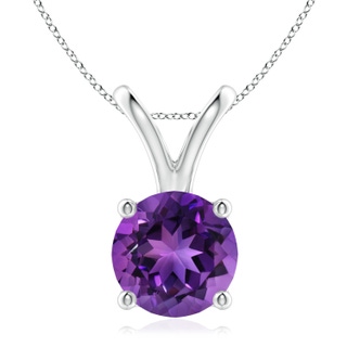 9mm AAAA V-Bale Round Amethyst Solitaire Pendant in P950 Platinum