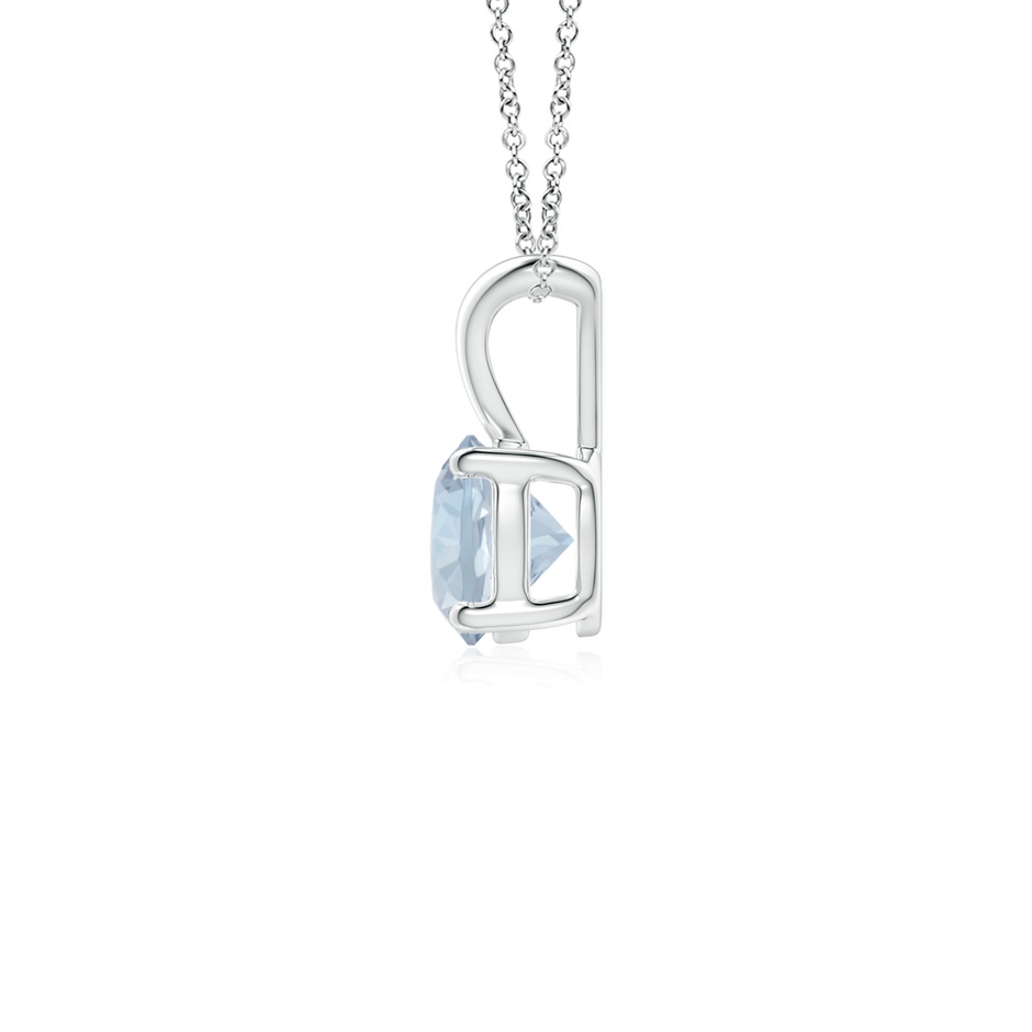 5mm A V-Bale Round Aquamarine Solitaire Pendant in P950 Platinum side 199