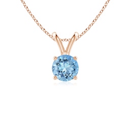 Solitaire Rose Gold Aquamarine Necklaces & Pendants