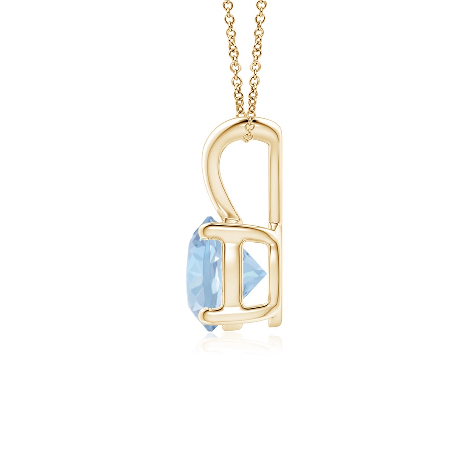6mm AA V-Bale Round Aquamarine Solitaire Pendant in Yellow Gold side 199