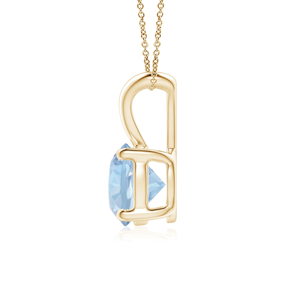 7mm AA V-Bale Round Aquamarine Solitaire Pendant in Yellow Gold side 199