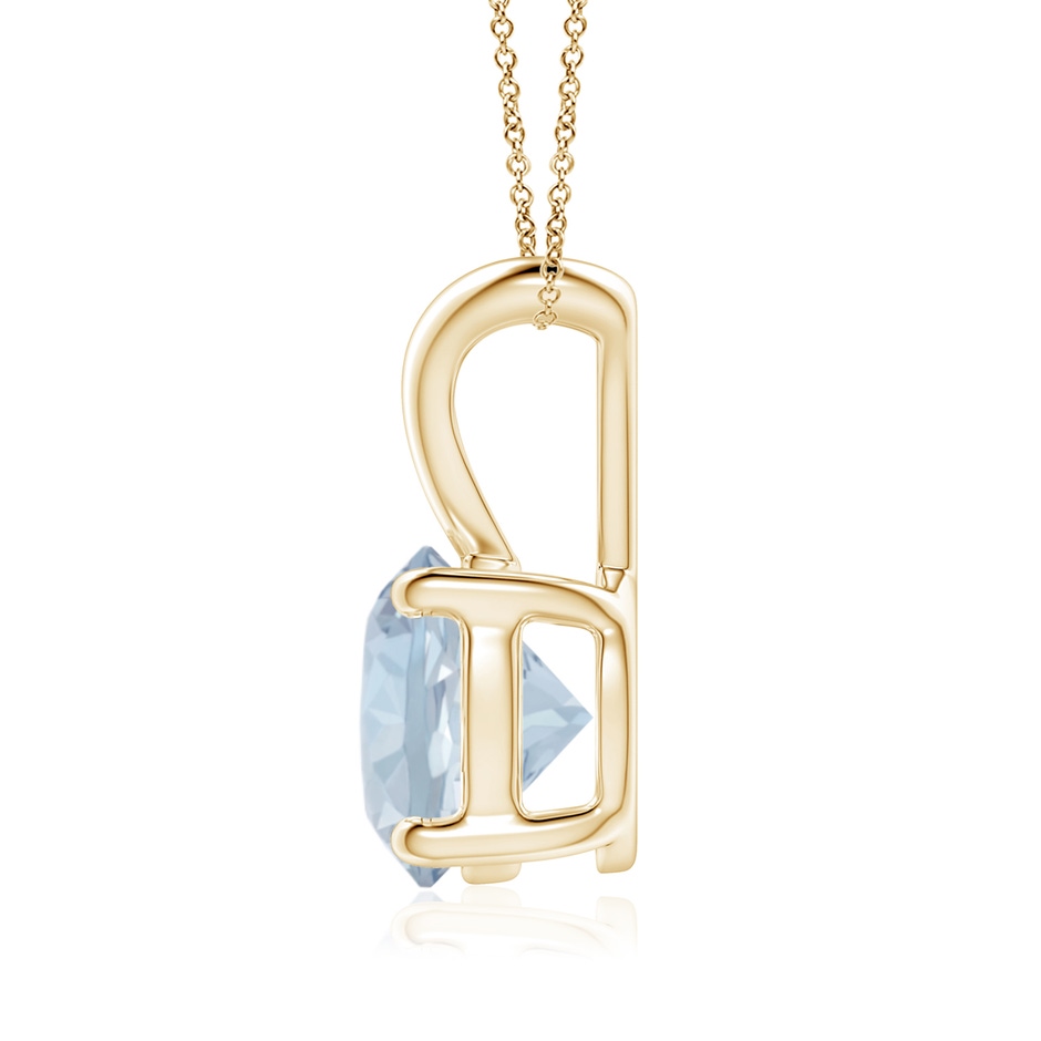 8mm A V-Bale Round Aquamarine Solitaire Pendant in Yellow Gold side 199