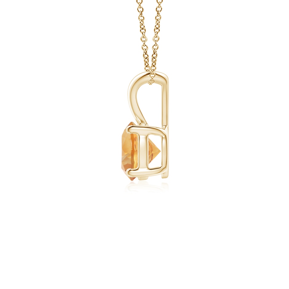 5mm A V-Bale Round Citrine Solitaire Pendant in 9K Yellow Gold side 199