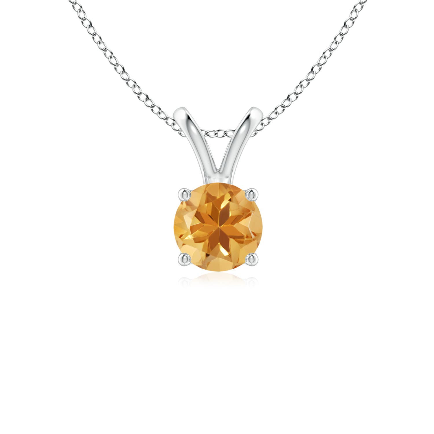 A - Citrine / 0.45 CT / 14 KT White Gold