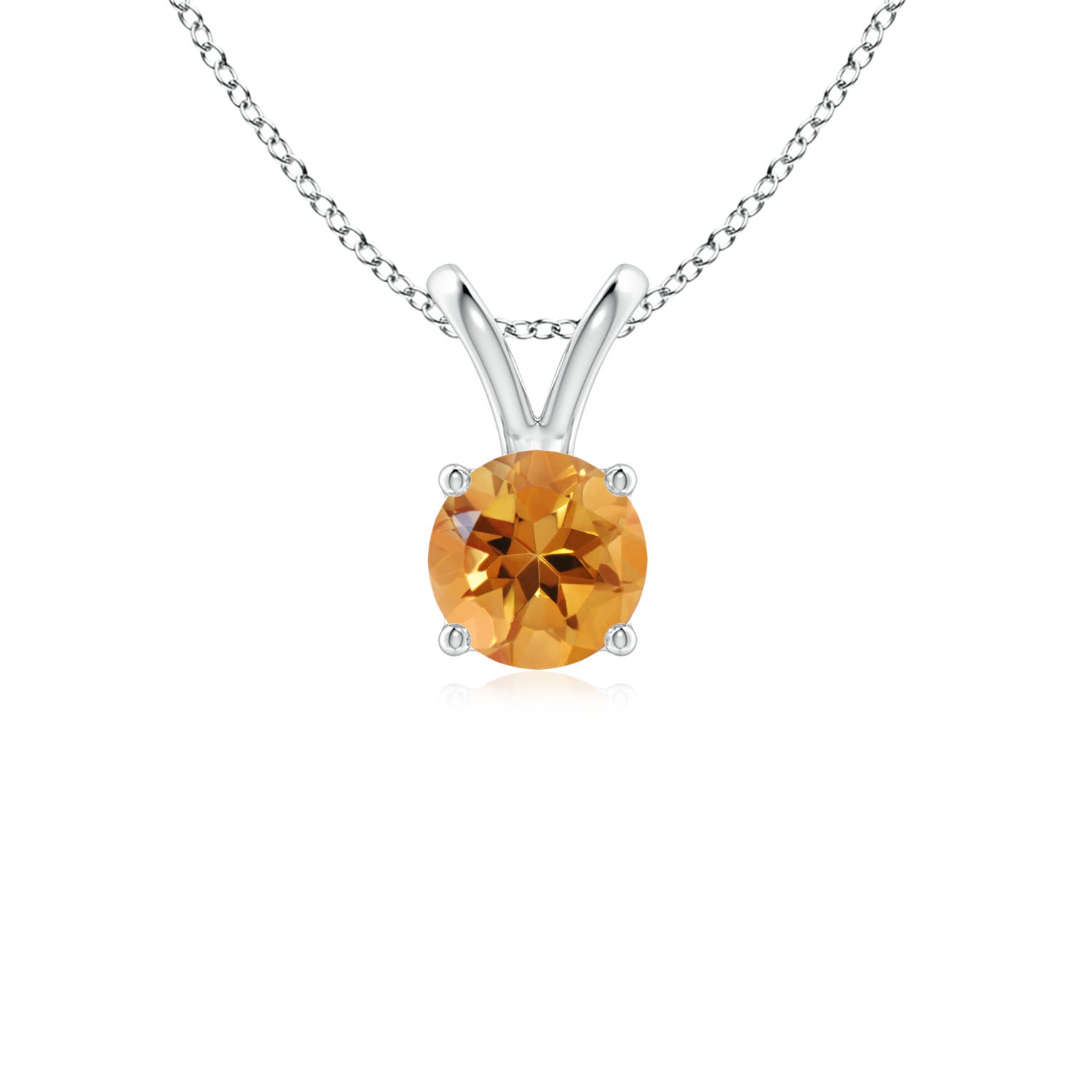 AA - Citrine / 0.45 CT / 14 KT White Gold