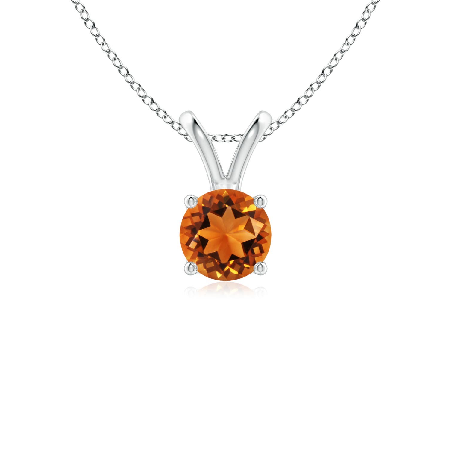 AAAA - Citrine / 0.45 CT / 14 KT White Gold