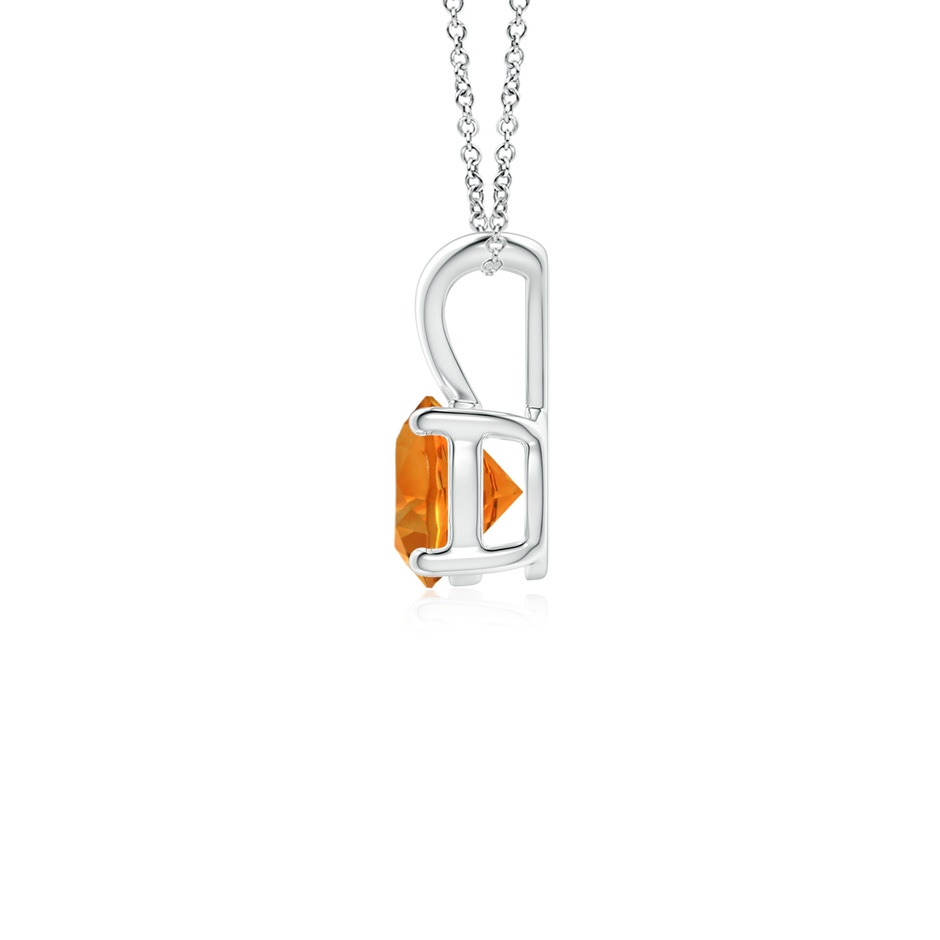 5mm AAAA V-Bale Round Citrine Solitaire Pendant in White Gold side 199