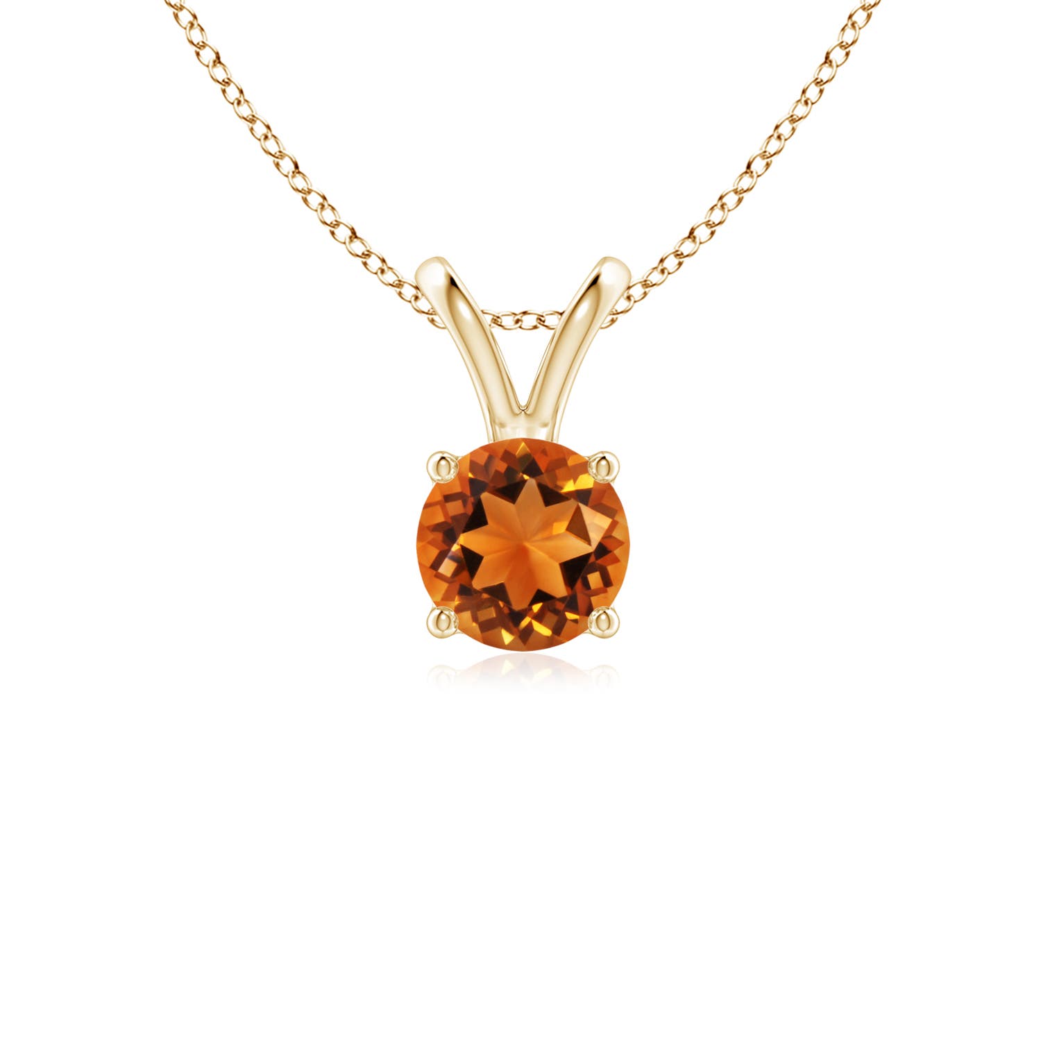 AAAA - Citrine / 0.45 CT / 14 KT Yellow Gold