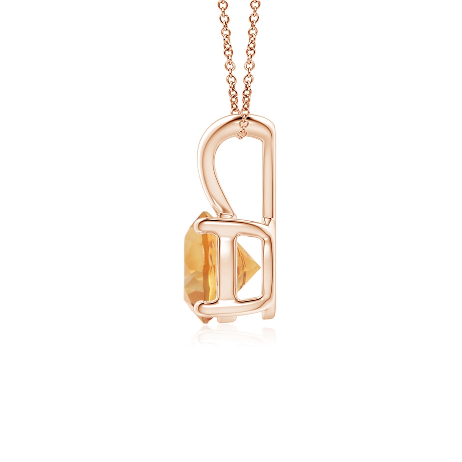 6mm A V-Bale Round Citrine Solitaire Pendant in Rose Gold side 199