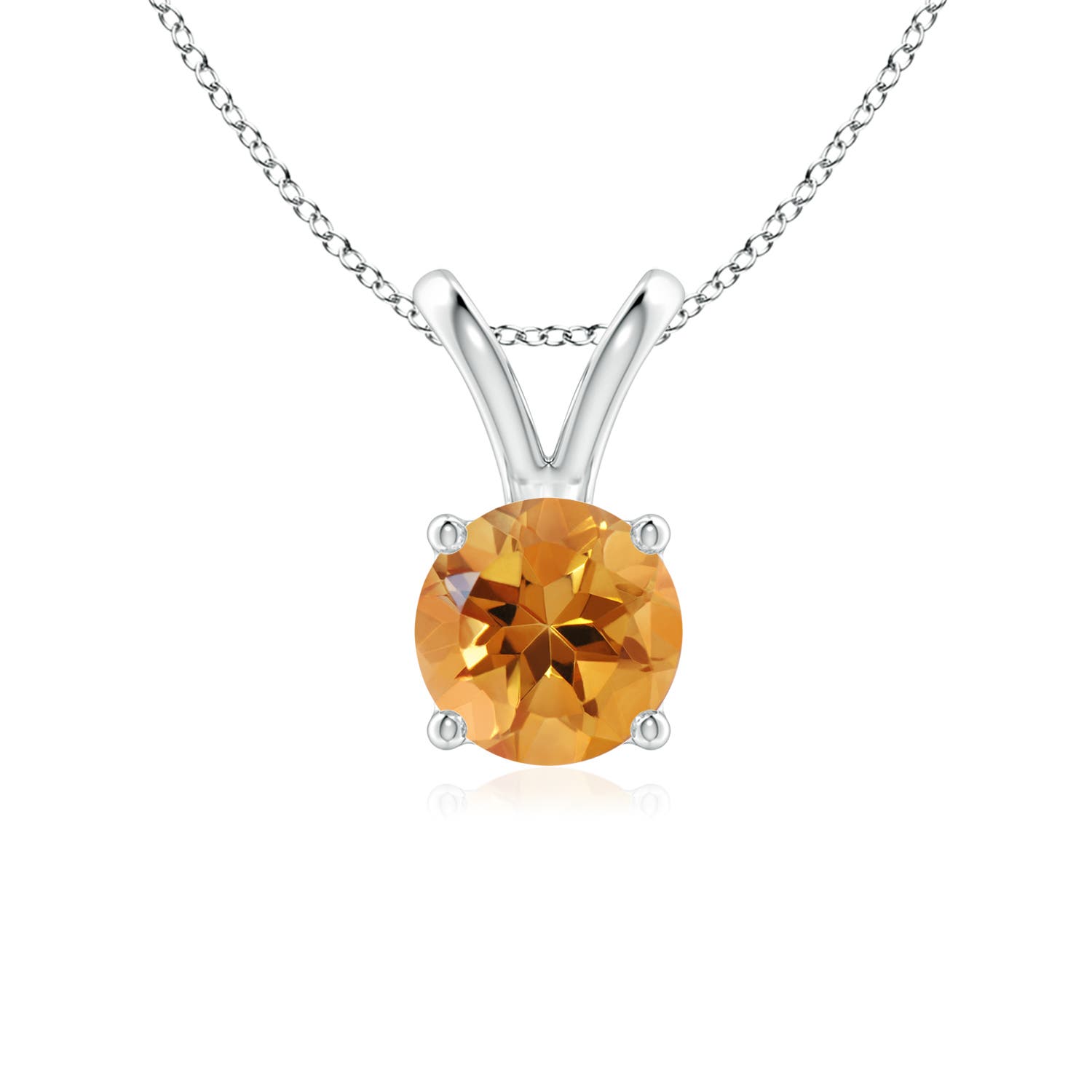 AA - Citrine / 0.7 CT / 14 KT White Gold