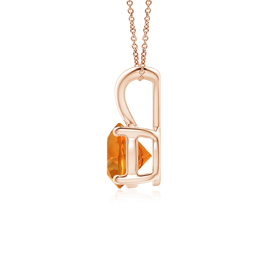 6mm AAAA V-Bale Round Citrine Solitaire Pendant in Rose Gold side 199