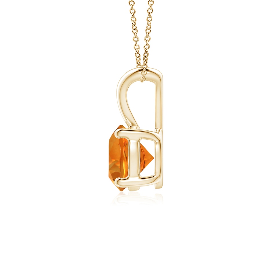 6mm AAAA V-Bale Round Citrine Solitaire Pendant in Yellow Gold side 199