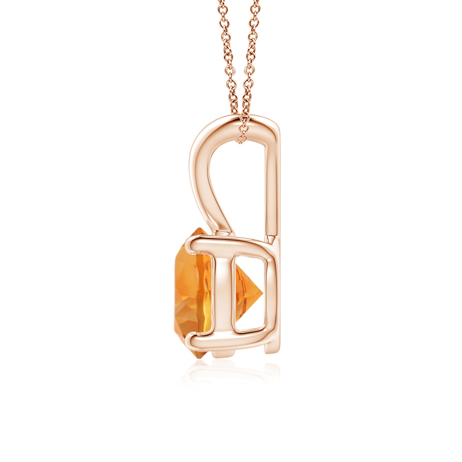 7mm AAA V-Bale Round Citrine Solitaire Pendant in Rose Gold side 199