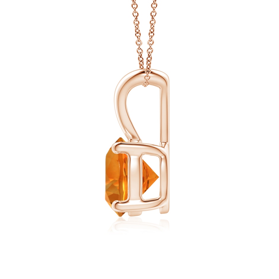 7mm AAAA V-Bale Round Citrine Solitaire Pendant in Rose Gold side 199