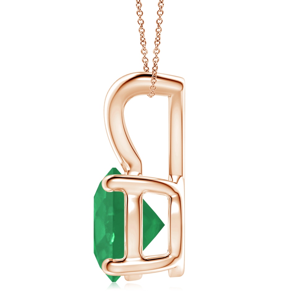 10mm A V-Bale Round Emerald Solitaire Pendant in 18K Rose Gold side 199