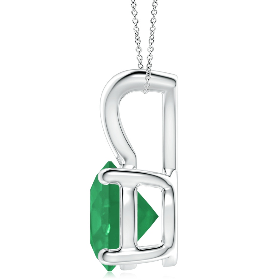 10mm A V-Bale Round Emerald Solitaire Pendant in P950 Platinum side 199