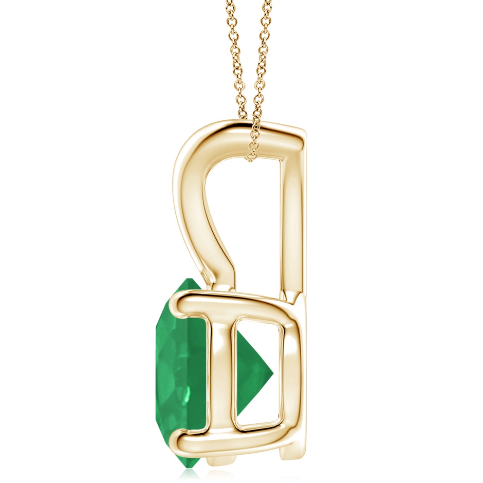 10mm A V-Bale Round Emerald Solitaire Pendant in Yellow Gold side 199