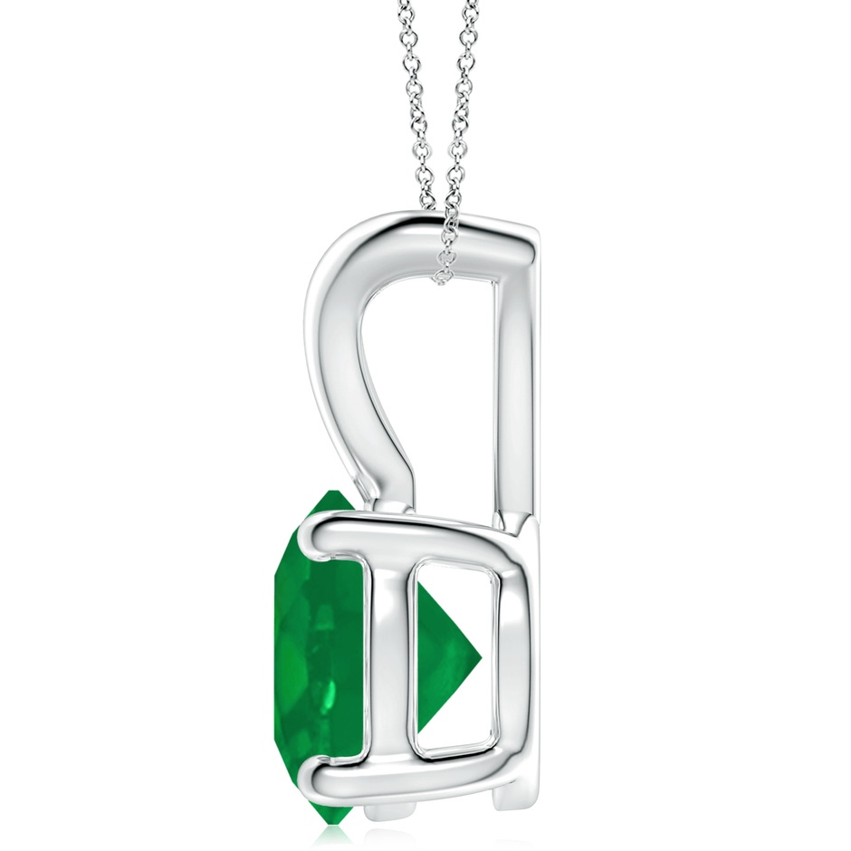 10mm AA V-Bale Round Emerald Solitaire Pendant in S999 Silver side 199