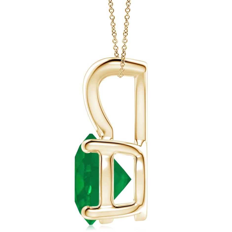 10mm AA V-Bale Round Emerald Solitaire Pendant in Yellow Gold side 199