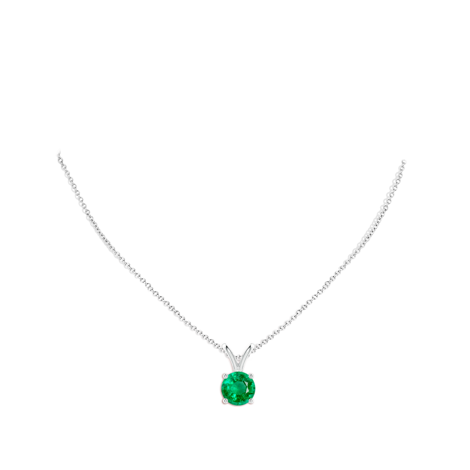 10mm AAA V-Bale Round Emerald Solitaire Pendant in P950 Platinum pen