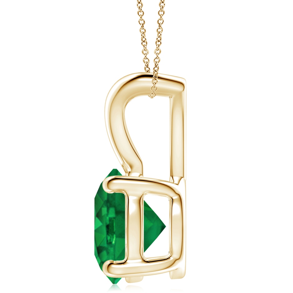 10mm AAA V-Bale Round Emerald Solitaire Pendant in Yellow Gold side 199