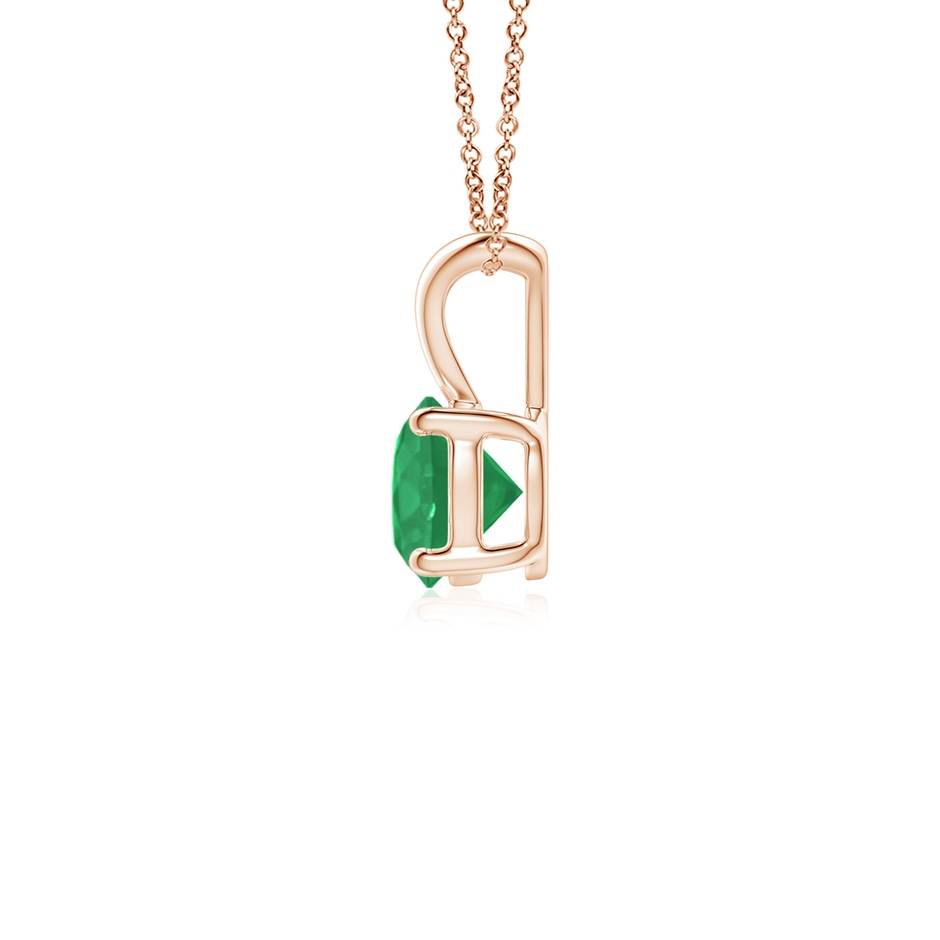 5mm A V-Bale Round Emerald Solitaire Pendant in Rose Gold side 199