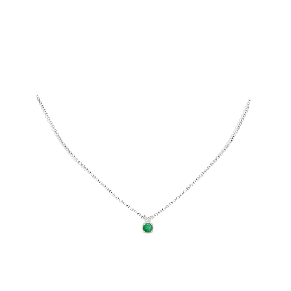 5mm A V-Bale Round Emerald Solitaire Pendant in S999 Silver pen