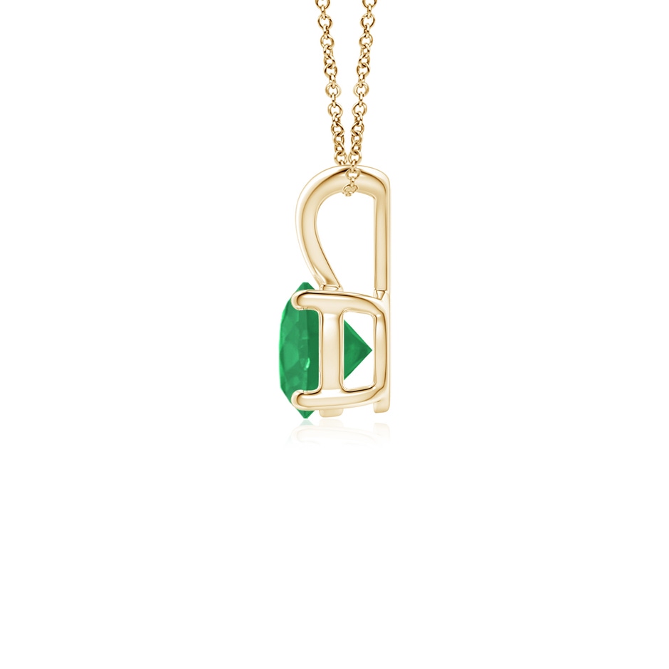 5mm A V-Bale Round Emerald Solitaire Pendant in Yellow Gold side 199