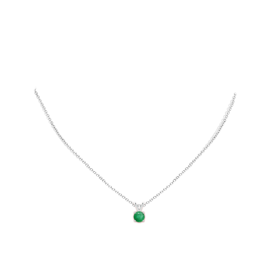 6mm A V-Bale Round Emerald Solitaire Pendant in P950 Platinum pen