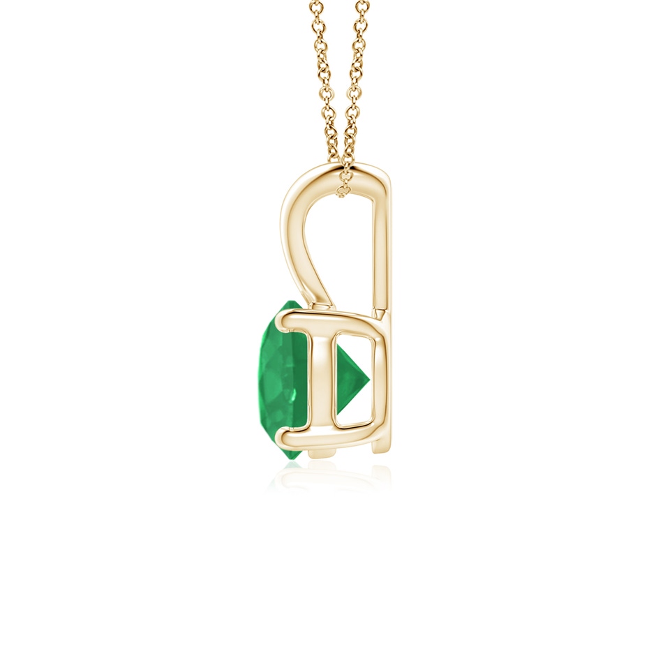 6mm A V-Bale Round Emerald Solitaire Pendant in Yellow Gold side 199
