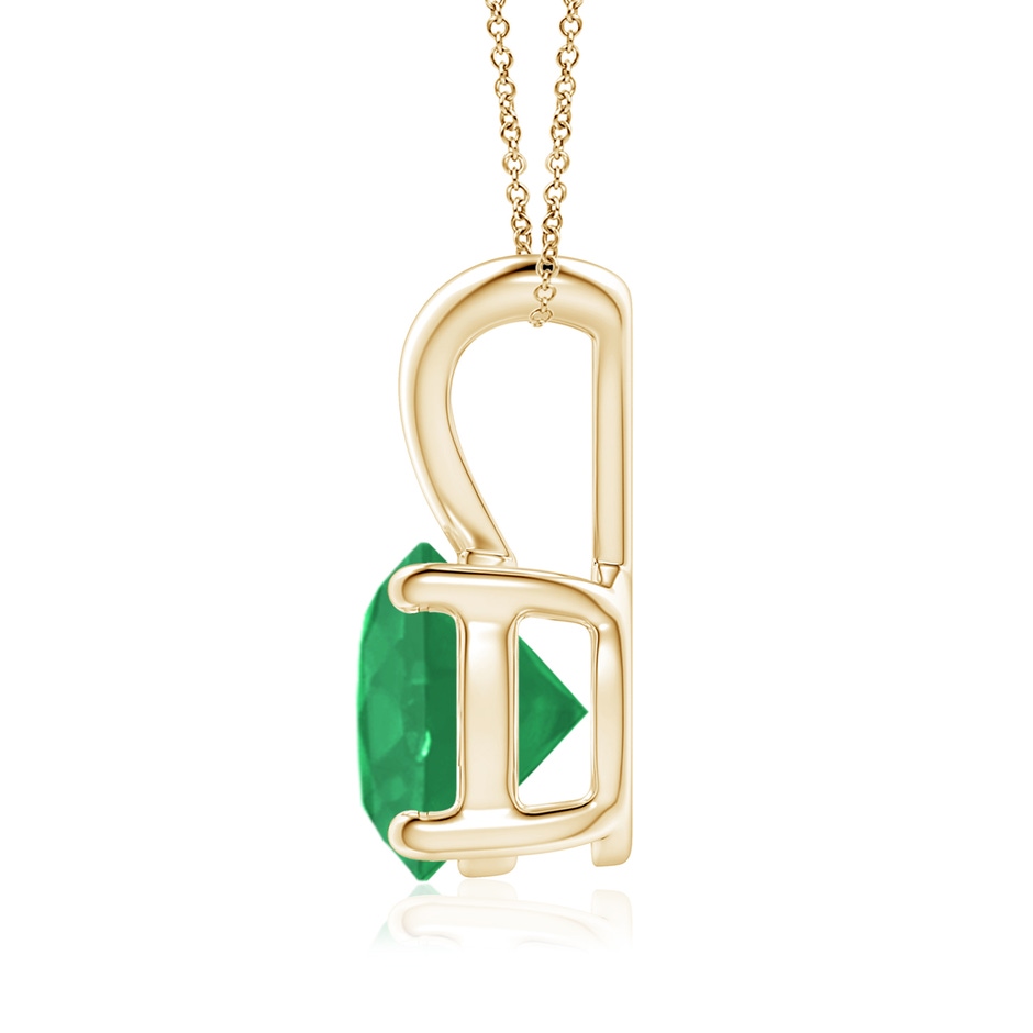 8mm A V-Bale Round Emerald Solitaire Pendant in Yellow Gold side 199