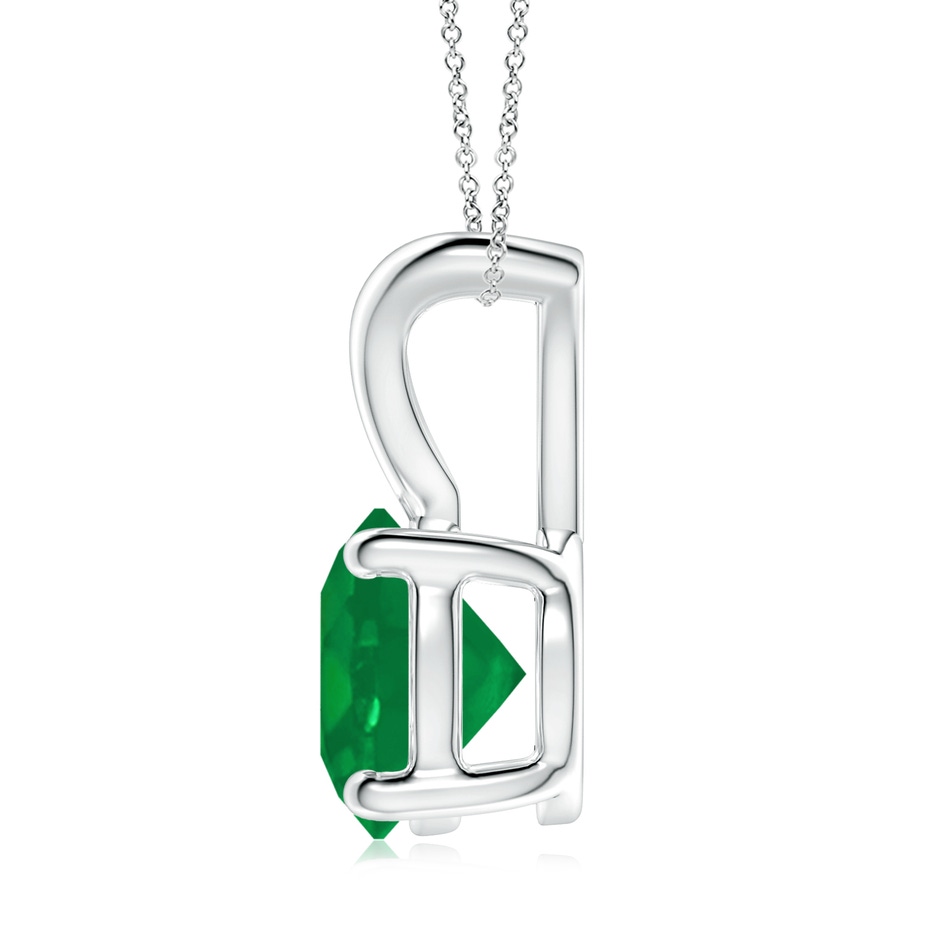9mm AA V-Bale Round Emerald Solitaire Pendant in P950 Platinum side 199