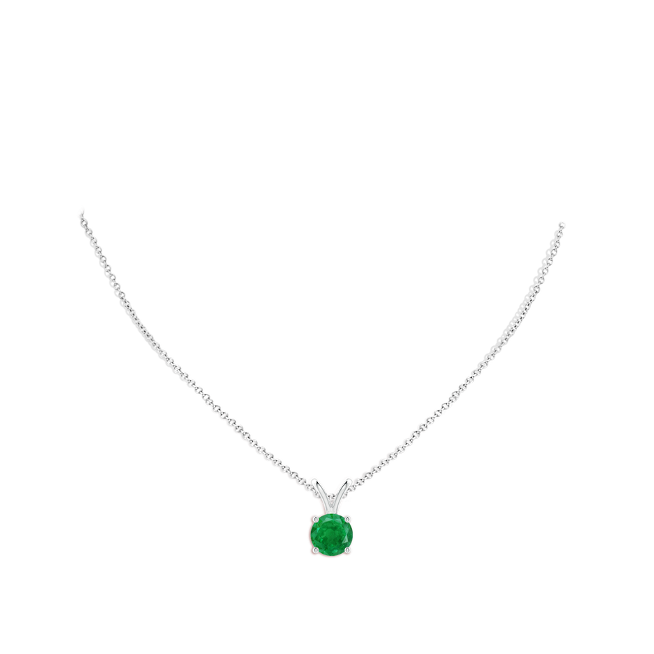 9mm AA V-Bale Round Emerald Solitaire Pendant in P950 Platinum pen