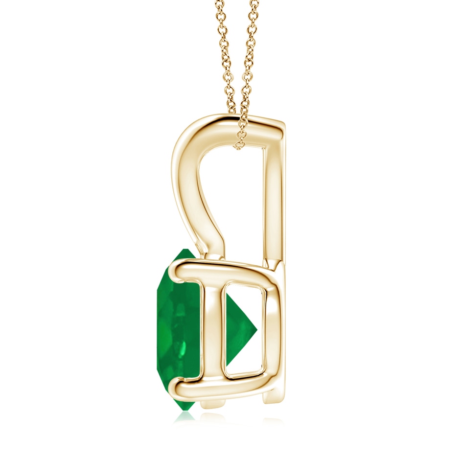 9mm AA V-Bale Round Emerald Solitaire Pendant in Yellow Gold side 199