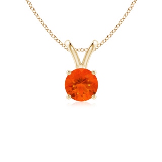 5mm AAA V-Bale Round Fire Opal Solitaire Pendant in 9K Yellow Gold