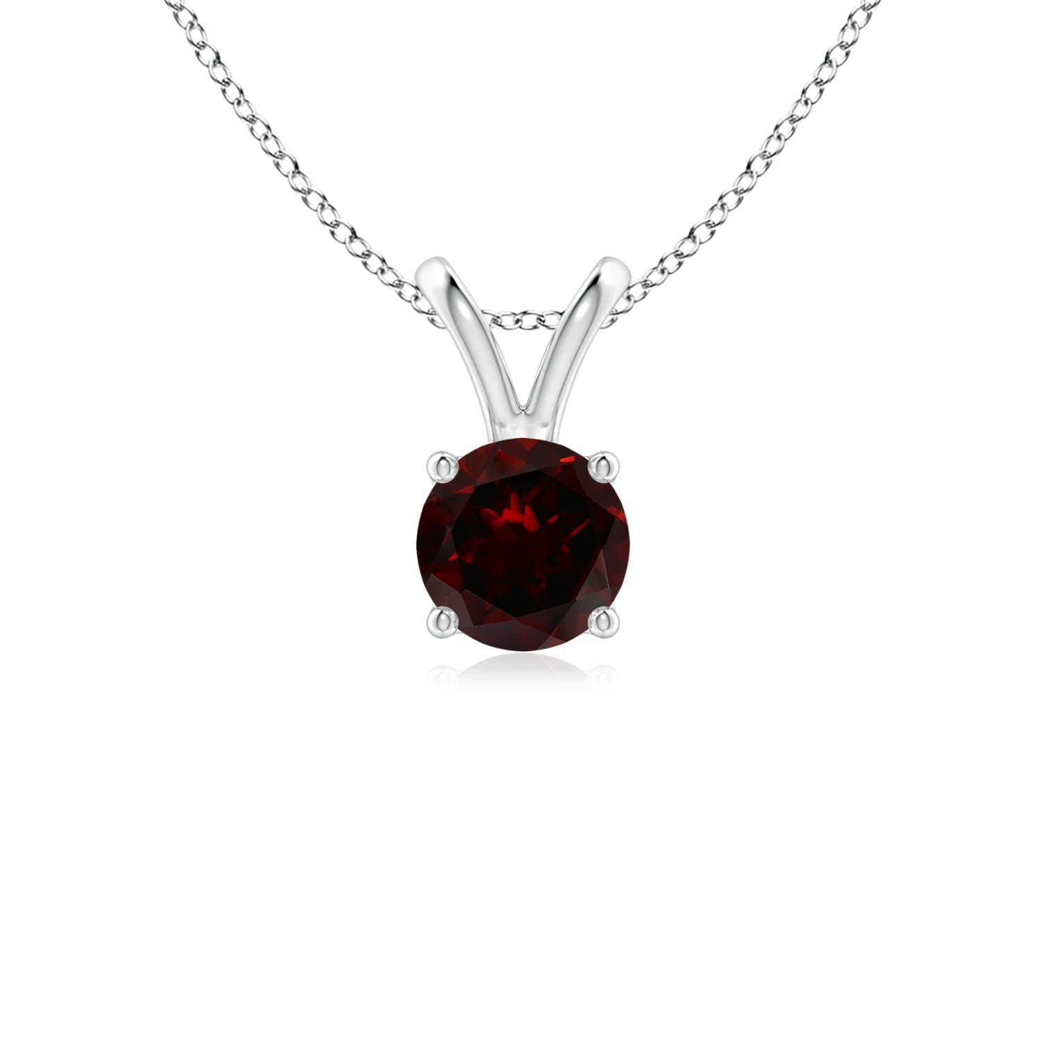 A - Garnet / 0.6 CT / 14 KT White Gold