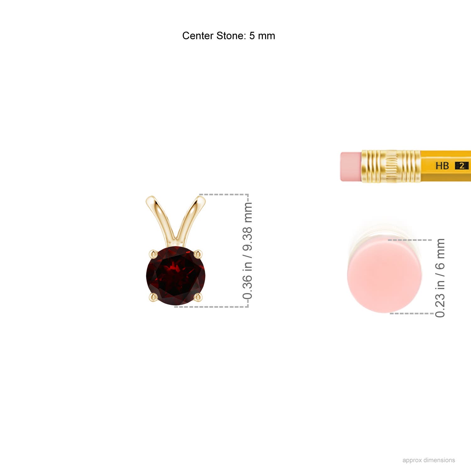 A - Garnet / 0.6 CT / 14 KT Yellow Gold