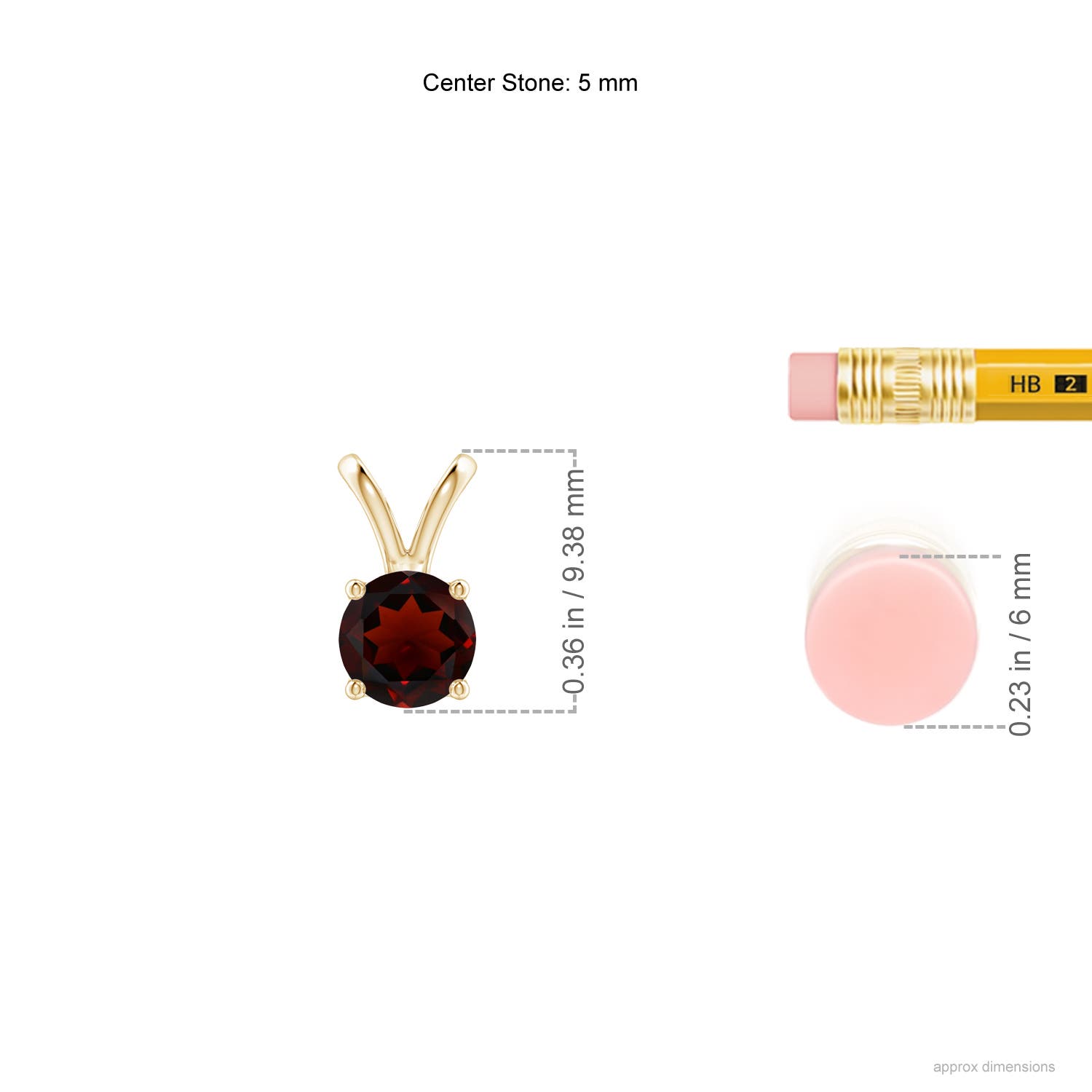 AA - Garnet / 0.6 CT / 14 KT Yellow Gold