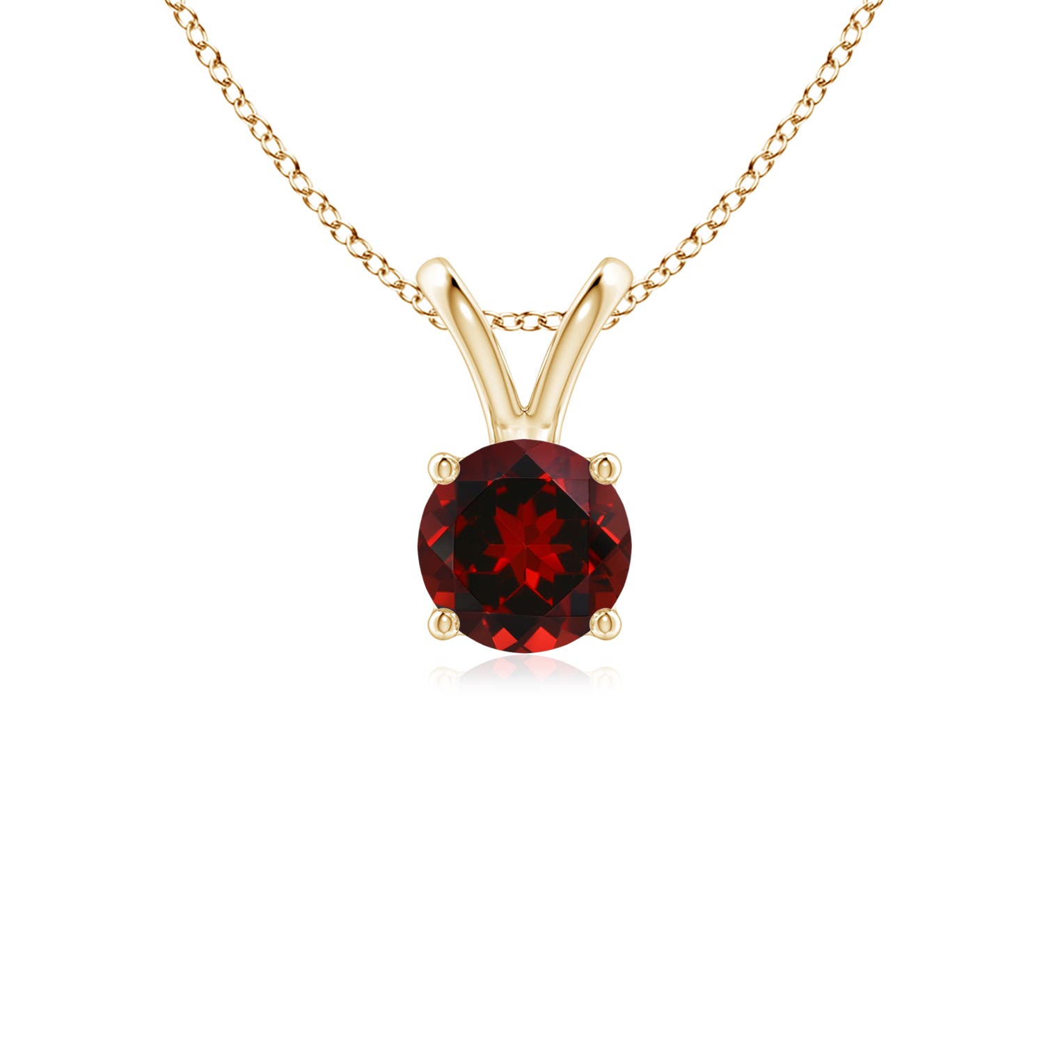 AAAA - Garnet / 0.6 CT / 14 KT Yellow Gold