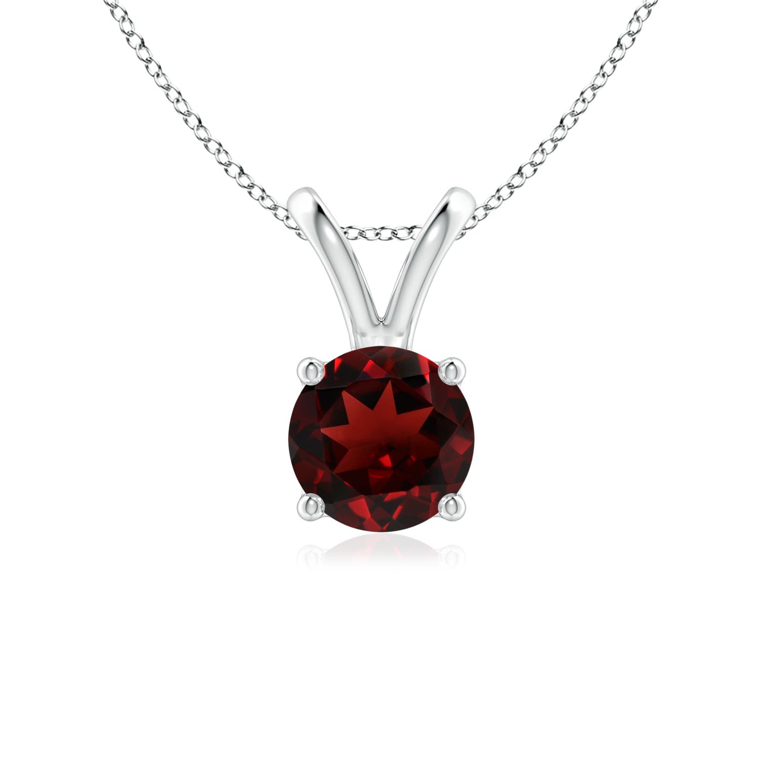 AAA - Garnet / 1 CT / 14 KT White Gold