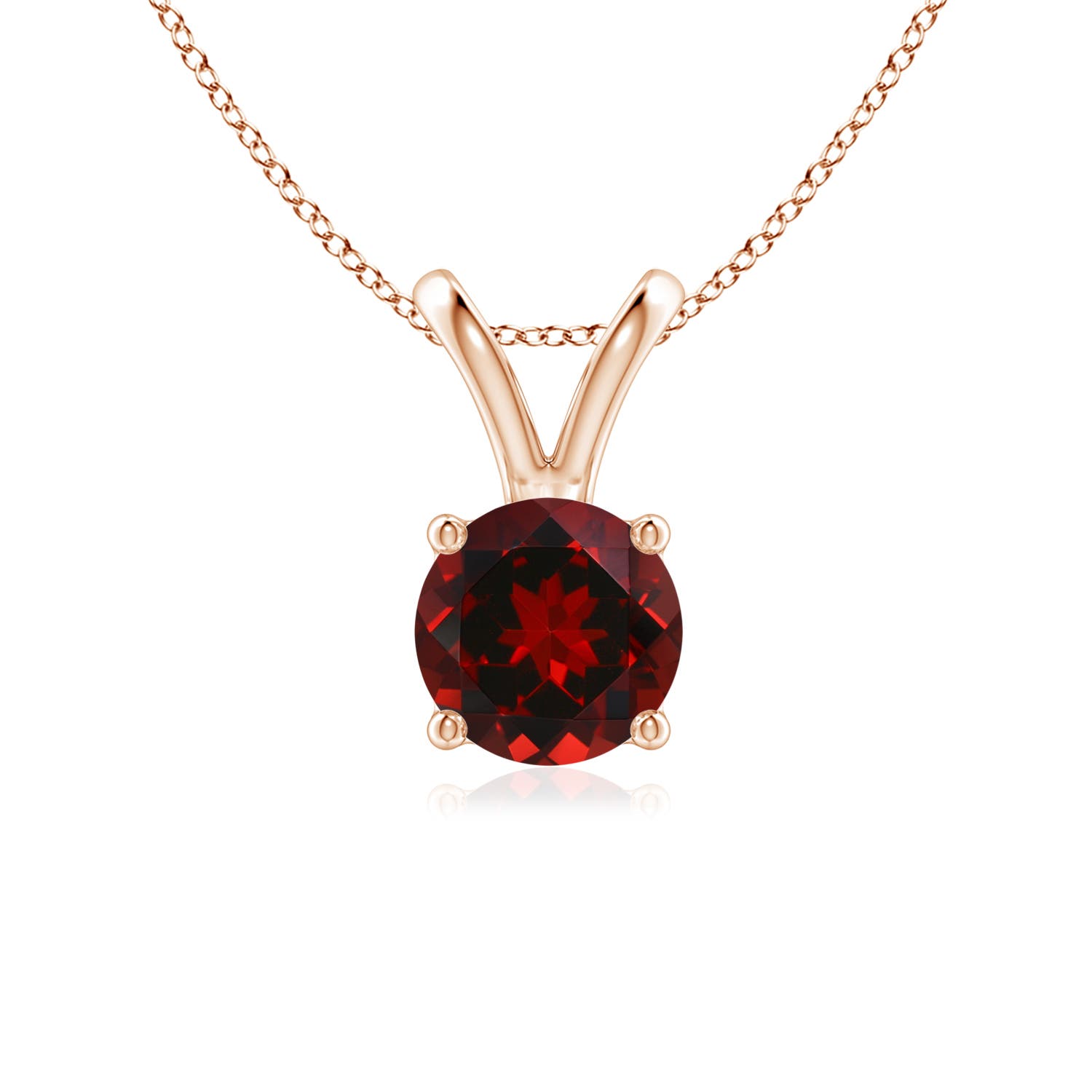 AAAA - Garnet / 1 CT / 14 KT Rose Gold