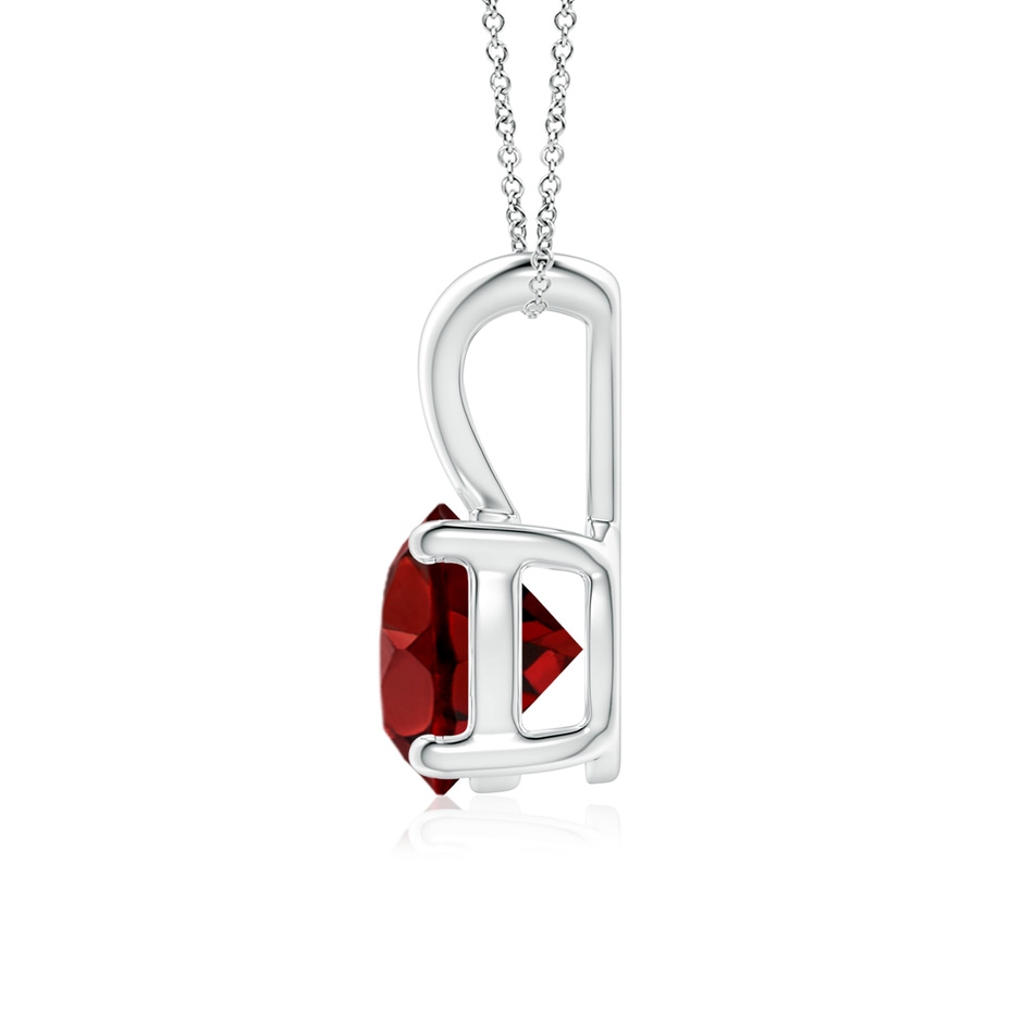 7mm AAAA V-Bale Round Garnet Solitaire Pendant in S999 Silver side 199