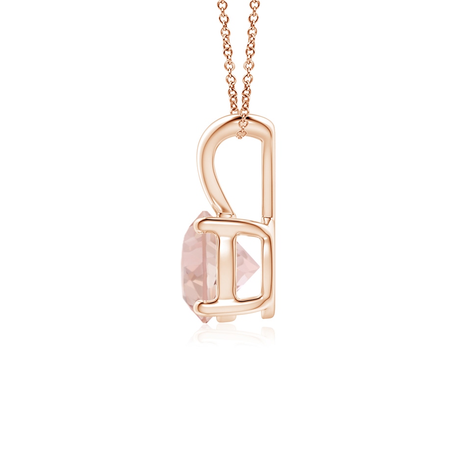 6mm AAA V-Bale Round Morganite Solitaire Pendant in Rose Gold side 199