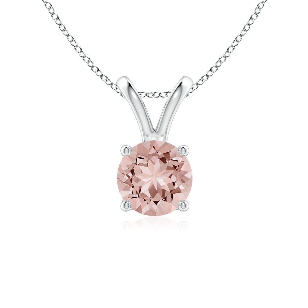 6mm AAAA V-Bale Round Morganite Solitaire Pendant in P950 Platinum