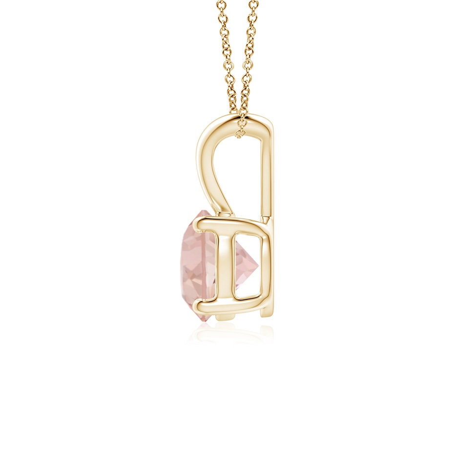 6mm AAAA V-Bale Round Morganite Solitaire Pendant in Yellow Gold side 199