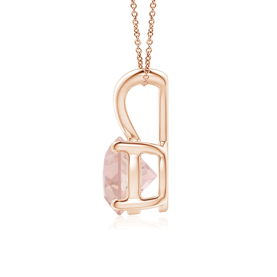 7mm AAA V-Bale Round Morganite Solitaire Pendant in Rose Gold side 199