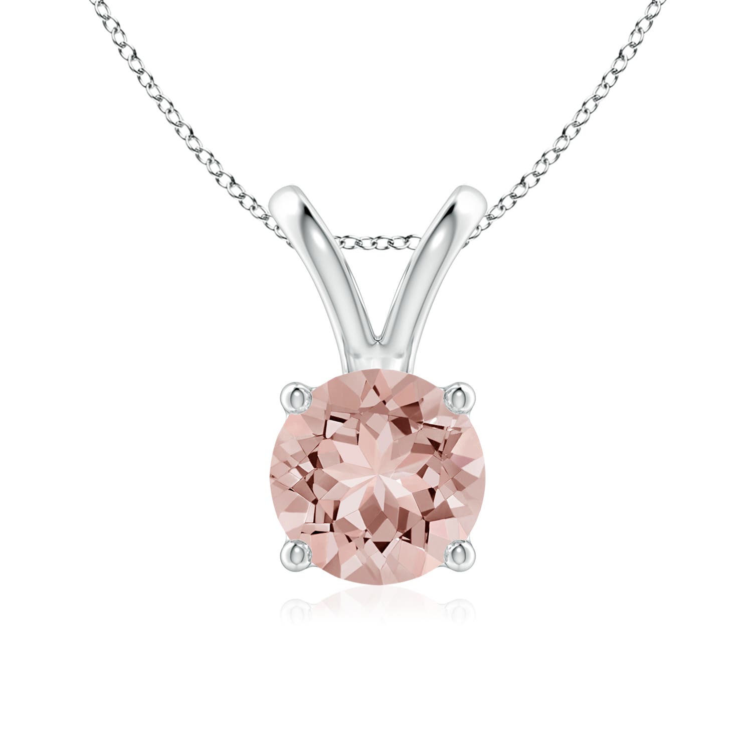 AAAA - Morganite / 1.1 CT / 14 KT White Gold