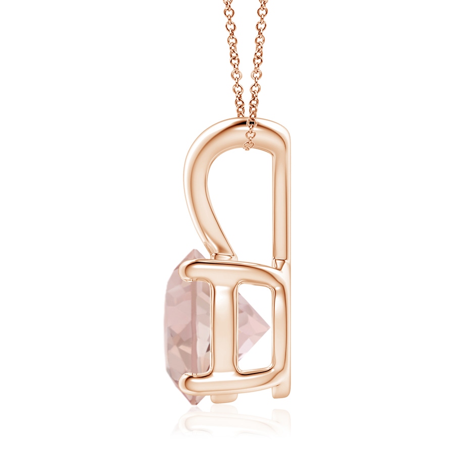 8mm AA V-Bale Round Morganite Solitaire Pendant in Rose Gold side 199
